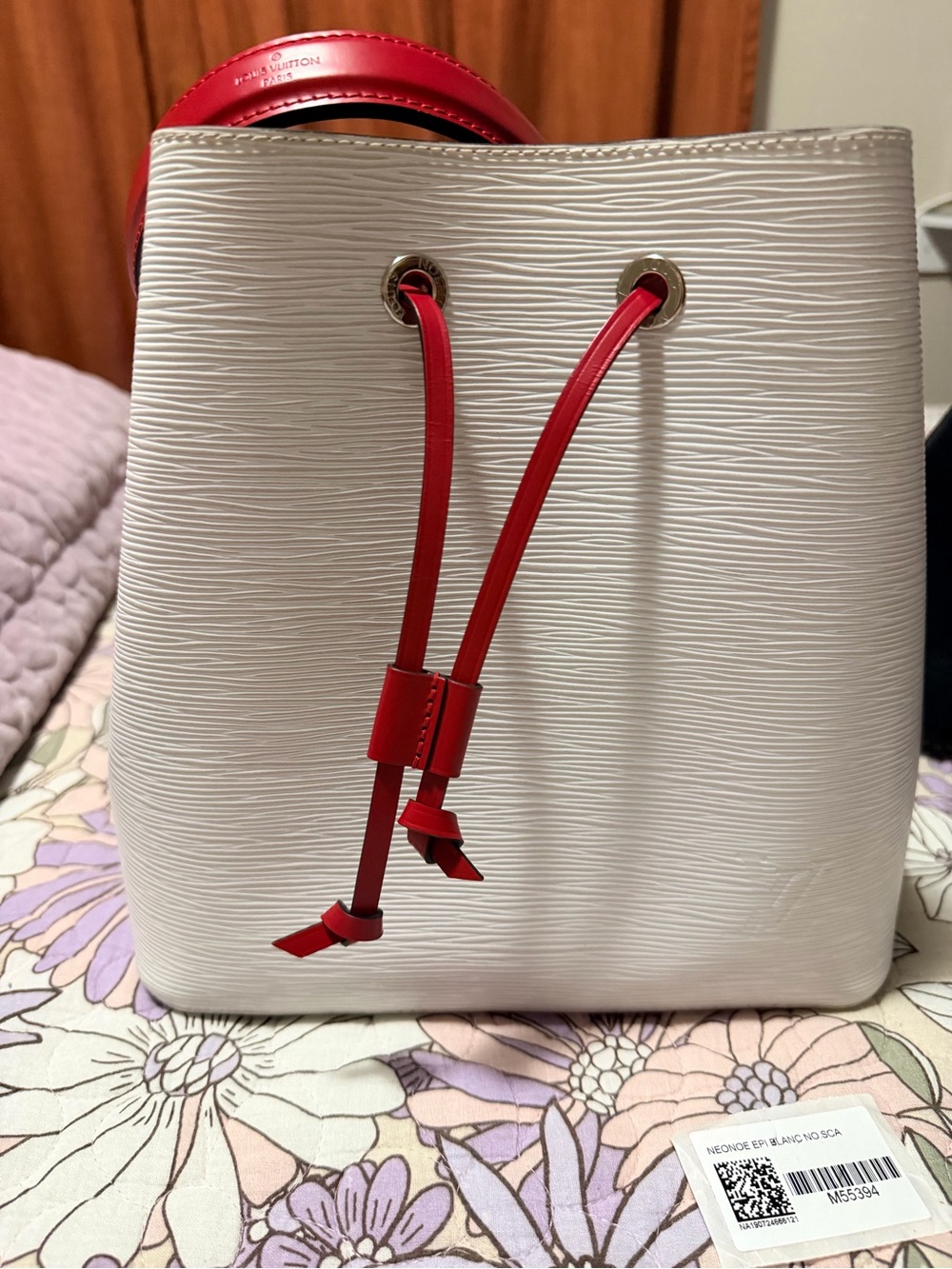 Louis Vuitton limited edition epi tri-colour Bucket Bag with Red Trim